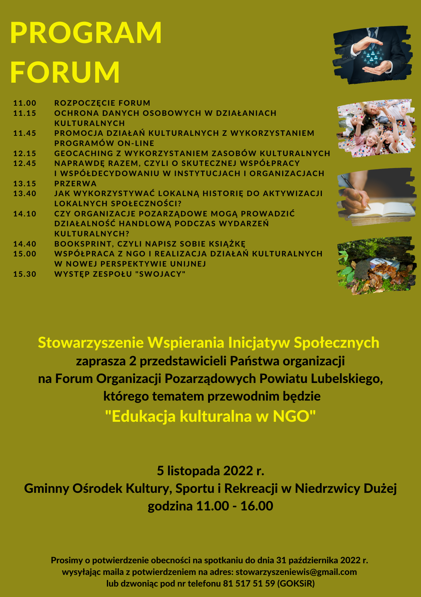 plakat informujący o programie forum