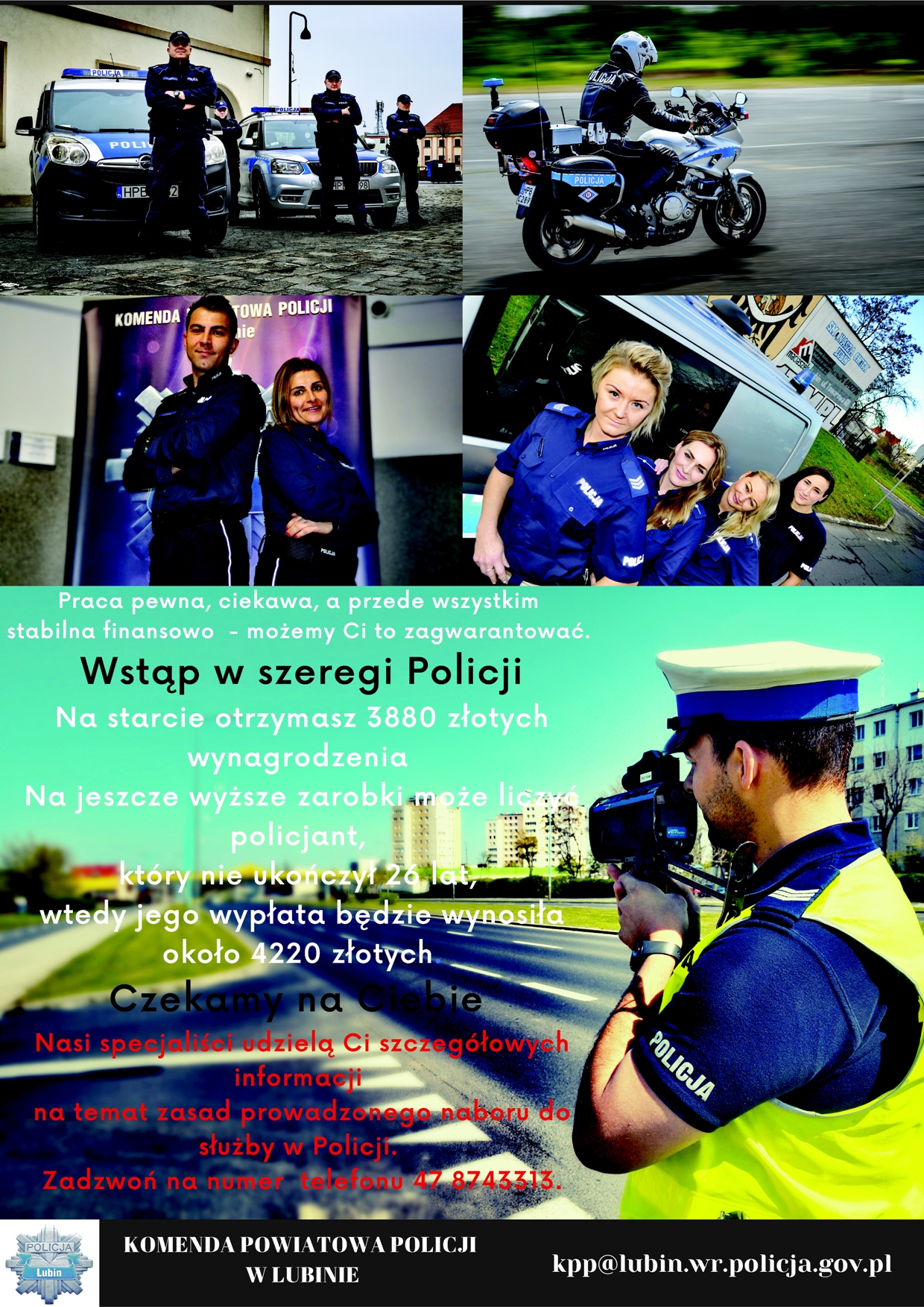 Plakat nabór do służby KPP Lubin