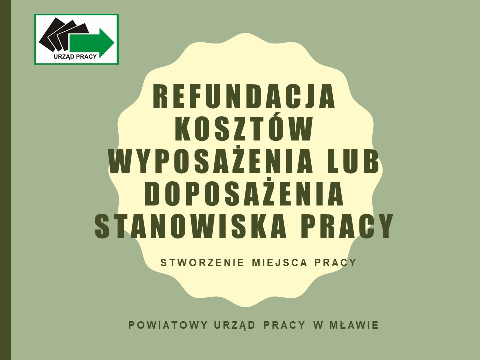 Zdjęcie artykułu Nabór wniosków w sprawie udzielenia refundacji kosztów wyposażenia lub doposażenia stanowisk pracy